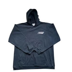 VTG Reebok Hoodie Sweatshirt Mens L Black Logo 90s Pullover Y2K Streetwear